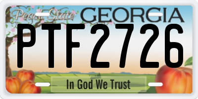 GA license plate PTF2726