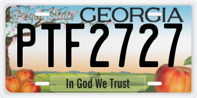 GA license plate PTF2727
