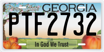 GA license plate PTF2732