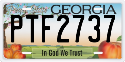 GA license plate PTF2737