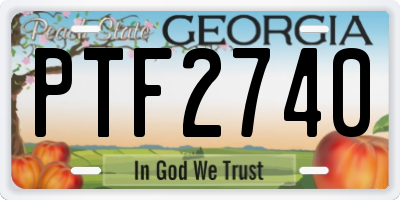 GA license plate PTF2740