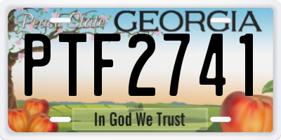 GA license plate PTF2741