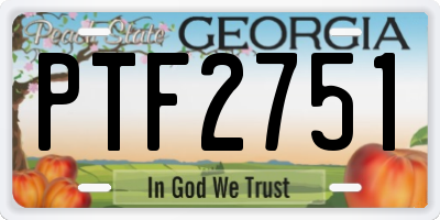 GA license plate PTF2751