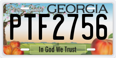 GA license plate PTF2756