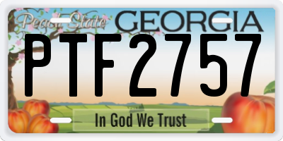 GA license plate PTF2757