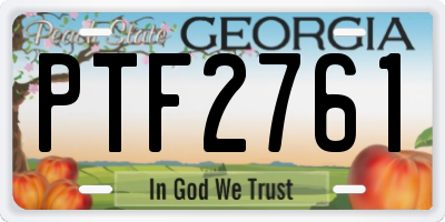 GA license plate PTF2761