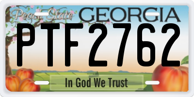 GA license plate PTF2762