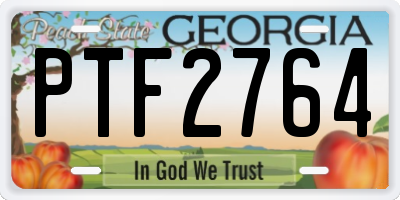 GA license plate PTF2764