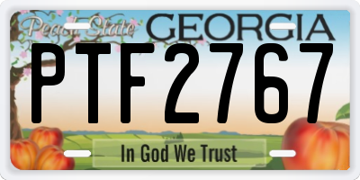 GA license plate PTF2767