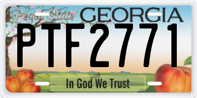 GA license plate PTF2771