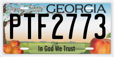 GA license plate PTF2773