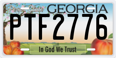GA license plate PTF2776