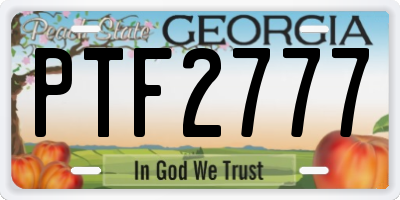 GA license plate PTF2777