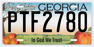 GA license plate PTF2780