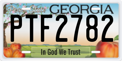 GA license plate PTF2782