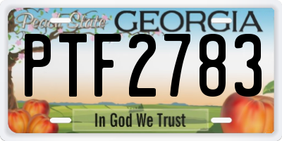 GA license plate PTF2783