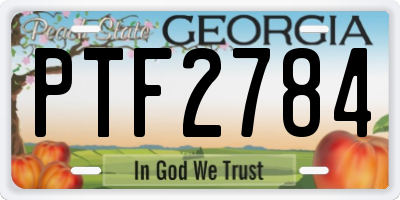 GA license plate PTF2784