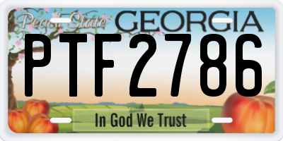 GA license plate PTF2786