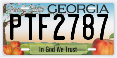 GA license plate PTF2787