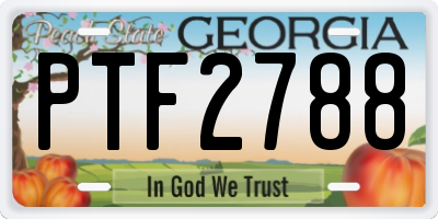 GA license plate PTF2788