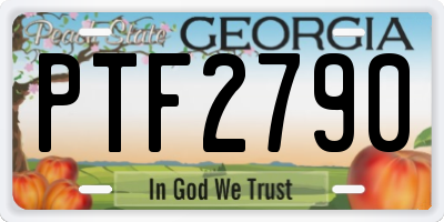 GA license plate PTF2790