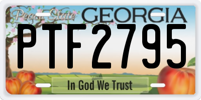 GA license plate PTF2795