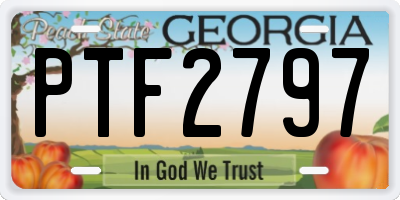 GA license plate PTF2797