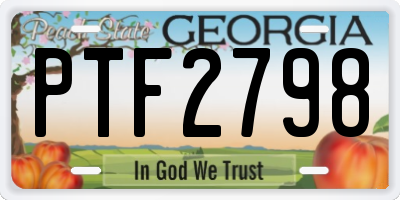 GA license plate PTF2798