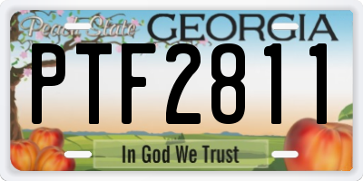 GA license plate PTF2811
