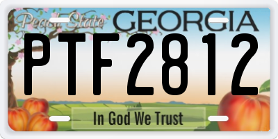 GA license plate PTF2812