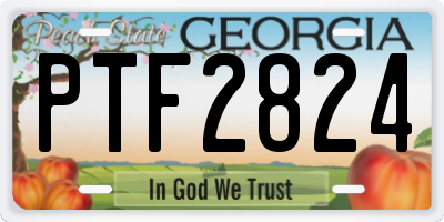 GA license plate PTF2824