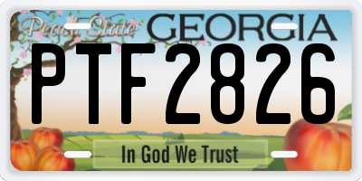 GA license plate PTF2826