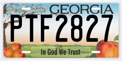 GA license plate PTF2827