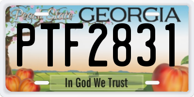 GA license plate PTF2831