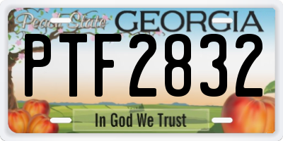 GA license plate PTF2832