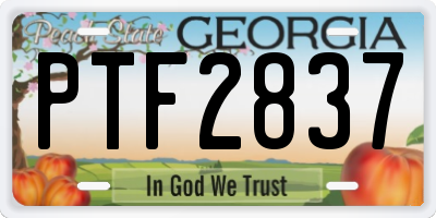 GA license plate PTF2837
