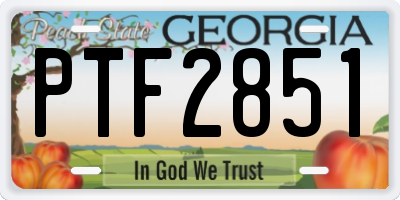 GA license plate PTF2851