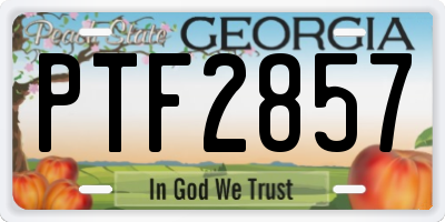 GA license plate PTF2857