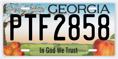 GA license plate PTF2858