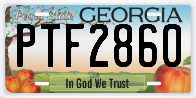 GA license plate PTF2860
