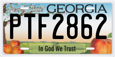 GA license plate PTF2862