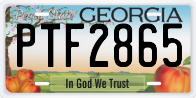 GA license plate PTF2865