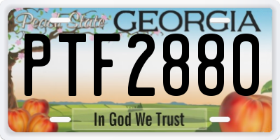 GA license plate PTF2880