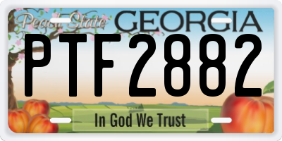 GA license plate PTF2882