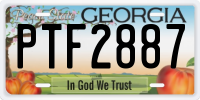 GA license plate PTF2887