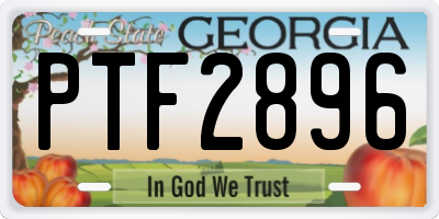 GA license plate PTF2896