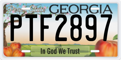 GA license plate PTF2897