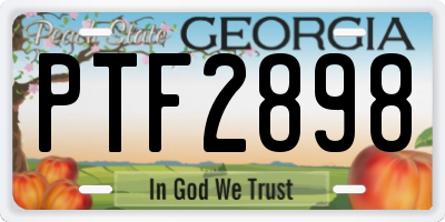 GA license plate PTF2898