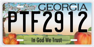 GA license plate PTF2912