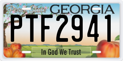 GA license plate PTF2941